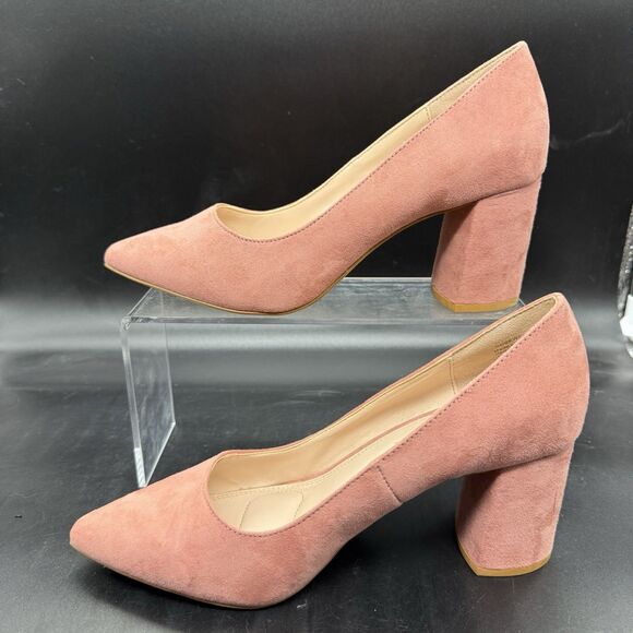 Kelly & Katie Pink Rosewell Suede Heels 3" Pointed Toe Size 8.5 - Picture 2 of 7
